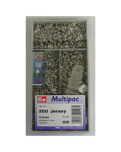 Prym 390127 Naaivrije drukknopen JERSEY MS tandring 10 mm zilverkleurig - Doos