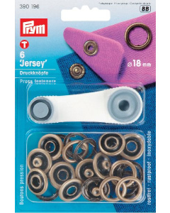 Prym 390196 Naaivrije drukknopen JERSEY MS tandring 18 mm oudmessing - Kaart