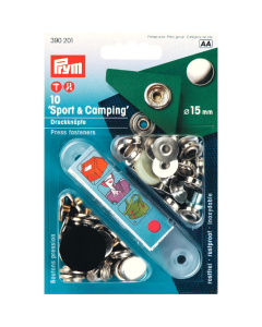 Prym 390201 Naaivrije drukknopen SPORT & CAMPING MS 15 mm zilverkleurig - Kaart