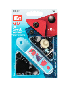 Prym 390302 Naaivrije drukknopen ANORAK MS 15 mm gebronsd - Kaart