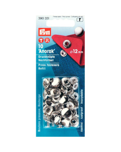 Prym 390331 Navullingen naaivrije drukknopen zilverkleurig 12mm - Kaart