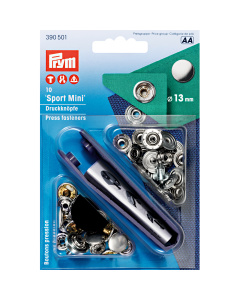 Prym 390501 Naaivrije drukknopen SPORT MINI MS 13 mm zilverkleurig - Kaart