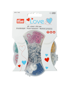 Prym 390740 PL Drukknop.Jersey mess.8mm 6 kleu. - Kaart