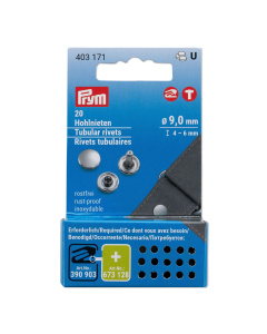 Prym 403171 Holle nieten MS4-6mm zilverkleurig - Kaart