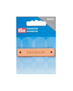 Prym 403795 Label leer 'handmade' natuur rechthoekig - Kaart