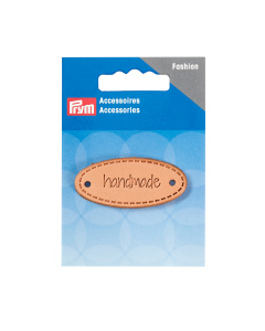 Prym 403796 Label leer 'handmade' natuur ovaal - Kaart