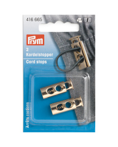 Prym 416665 Koordstopper 2 gaatjes new gold 2st - Kaart
