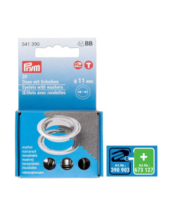Prym 541390 Ringen met schijven 11mm zilverkleurig - Kaart