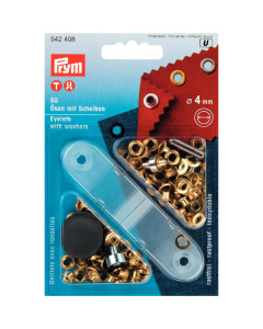 Prym 542408 Ringen met schijven MS 4,0 mm goudkleurig - Kaart