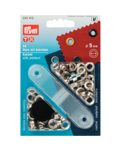 Prym 542410 Ringen met schijven MS 5,0 mm zilverkleurig - Kaart