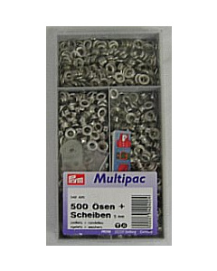 Prym 542420 Ringen met schijven MS 5,0 mm zilverkleurig - Doos