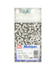 Prym 542422 Ringen met schijven MS 8,0 mm zilverkleurig - Doos