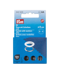 Prym 542520 Ringen met schijven 8 mm wit - Kaart