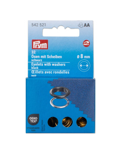 Prym 542521 Ringen met schijven 8 mm zwart - Kaart