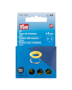 Prym 542524 Ringen met schijven 8 mm geel - Kaart