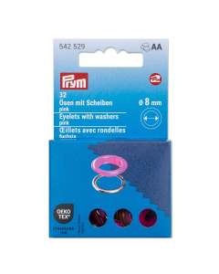 Prym 542529 Ringen met schijven 8 mm fuchsia - Kaart