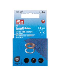 Prym 542530 Ringen met schijven 8 mm donkerbruin - Kaart
