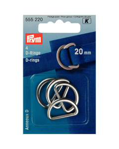 Prym 555220 D-Ringen 20 mm zilverkleurig mat - Kaart