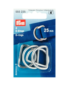 Prym 555225 D-Ringen 25 mm zilverkleurig mat - Kaart