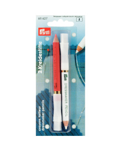 Prym 611627 Krijtpotloden met borsteltje wit/roze - Kaart