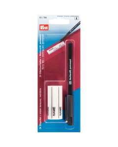 Prym 611795 24 opstrijkbare etiketten en wasmarkeerpen permanent - Kaart