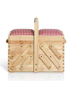 Prym 612547 Naaibox hout licht M met stof - STUK