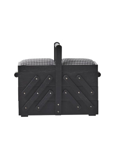 Prym 612574 Naaibox hout M zwart met stof - STUK