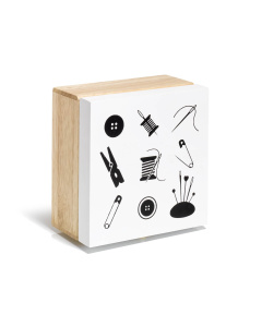 Prym 612587 Assortimentsbox hout motief naaien - STUK