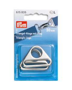Prym 615835 Driehoekringen met gleuf 30mm zilverkleurig2st - Kaart