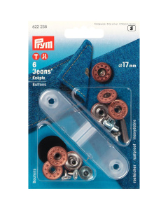 Prym 622238 Jeansknopen MS open kap ster 17 mm oudbrons - Kaart