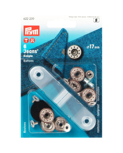 Prym 622239 Jeansknopen MS open kap ster 17 mm oudmessing/mat wit - Kaart