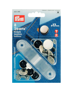 Prym 622240 Jeansknopen MS gladde kap 17 mm zilverkleurig - Kaart