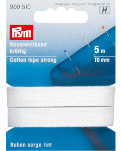 Prym 900510 Katoenband sterk 10 mm wit - Kaart