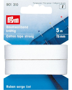 Prym 901310 Katoenband sterk 15 mm wit - Kaart