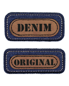 Prym 921495 Applicatie Jeans opstrijkbaar Denim blauw/bruin - Kaart