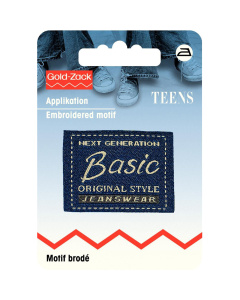 Prym 925667 Applicatie Jeanslabel blauw vierkant Basic Original Style - Kaart