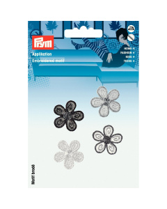 Prym 926535 Applicatie zelfklevend/opstrijkbaar Bloemen zwart/licht - Kaart