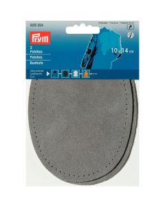 Prym 929354 Patches leder om op te naaien 10 x 14 cm grijs - Kaart