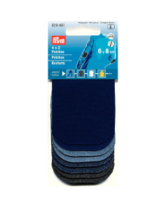 Prym 929481 4x2 Patches Mini (opstrijkbaar) 6 x 8 cm jeans/CO - Kaart