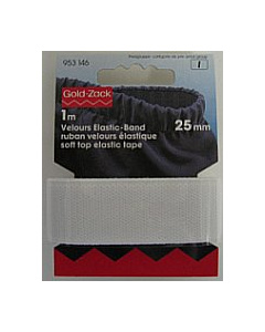 Prym 953146 Veloursbandelastiek 25 mm wit - Kaart