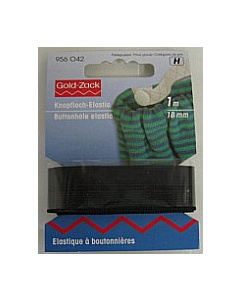 Prym 956042 Knoopsgatenelastiek geweven 18 mm zwart - Kaart
