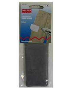 Prym 967111 Broekzakken 1/2 katoen (opstrijkbaar) 16 x 13 cm grijs - Kaart