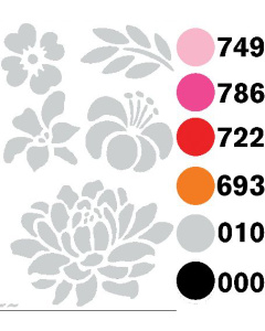 Restyle 087.6005 Sticker bloemen 39 x 59 cm - Kleur 749