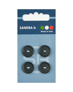 Sandra Ab 007.CARD179 Unigekleurde knopen 4 gaats 15 mm - Kaart