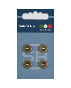Sandra Ab 007.CARD193 Metalen knopen 4 gaats 11 mm - Kaart