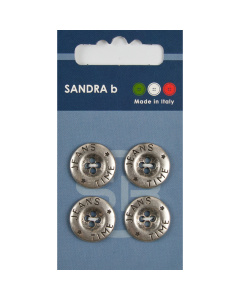 Sandra Ab 007.CARD198 Metalen knopen 4 gaats 18 mm - Kaart