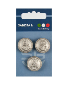 Sandra Ab 007.CARD205 Metalen knopen achtersteek 20 mm - Kaart