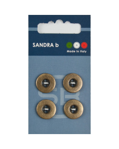 Sandra Ab 007.CARD212 Metalen knopen 2 gaats 15 mm - Kaart