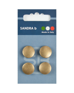 Sandra Ab 007.CARD218 Metalen knopen achtersteek 15 mm - Kaart