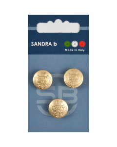 Sandra Ab 007.CARD223 Metalen knopen achtersteek 15 mm - Kaart
